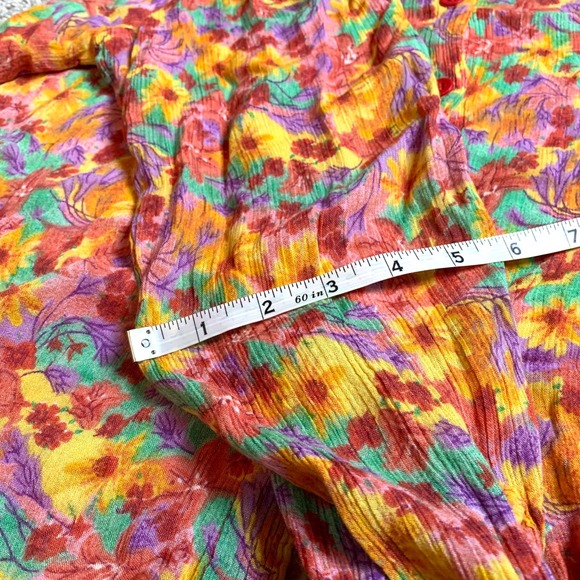 Vintage 90s Bonjour Rainbow Flower Power Button Down- M - Picture 7 of 9